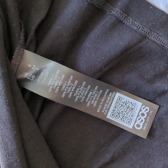 ASOS | Grey Orange Floral Peplum Top Jersey Knit Tie Back Lined - Picture 5 of 16